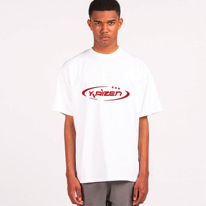 KAIZEN MARKET HI JACKER TEE WHITE — SMALL — Side View