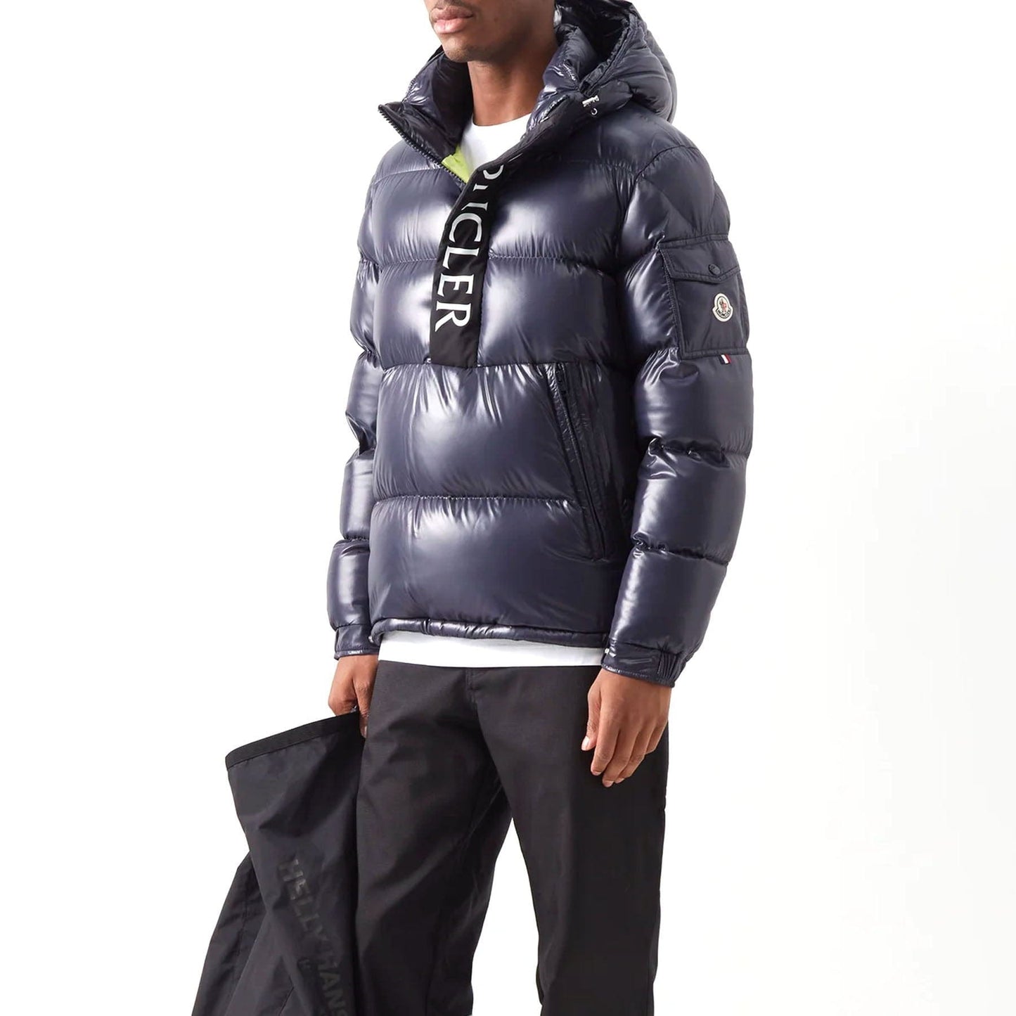 MONCLER Maury hooded half-zip down coat — XXS — Back View