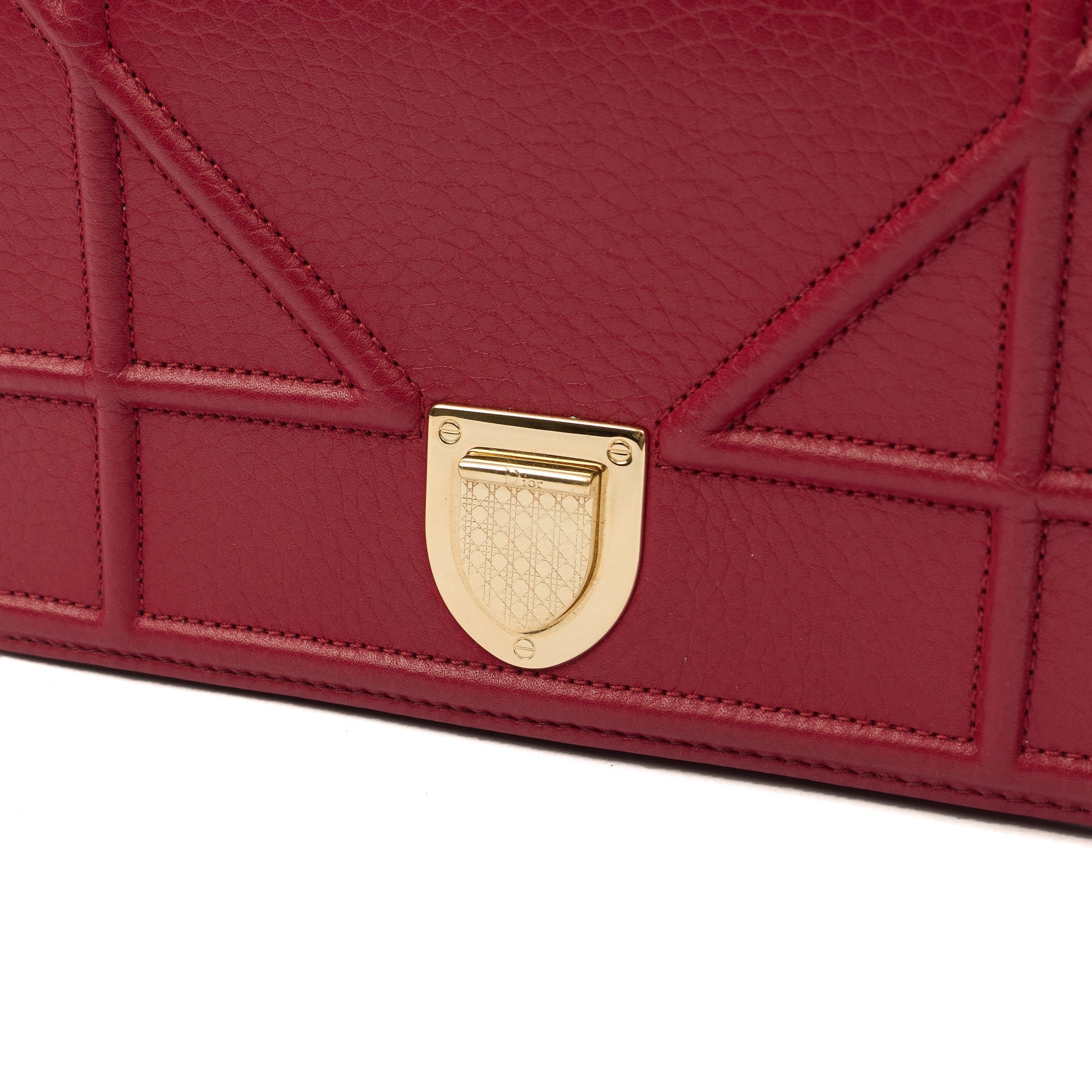 Christian Dior Clutch Diorama WOC in Burgundy, Calfskin — Alternate View 12