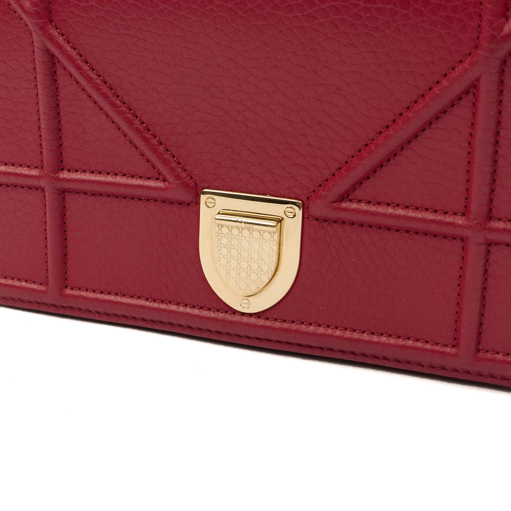 Christian Dior Clutch Diorama WOC in Burgundy, Calfskin — Alternate View 19