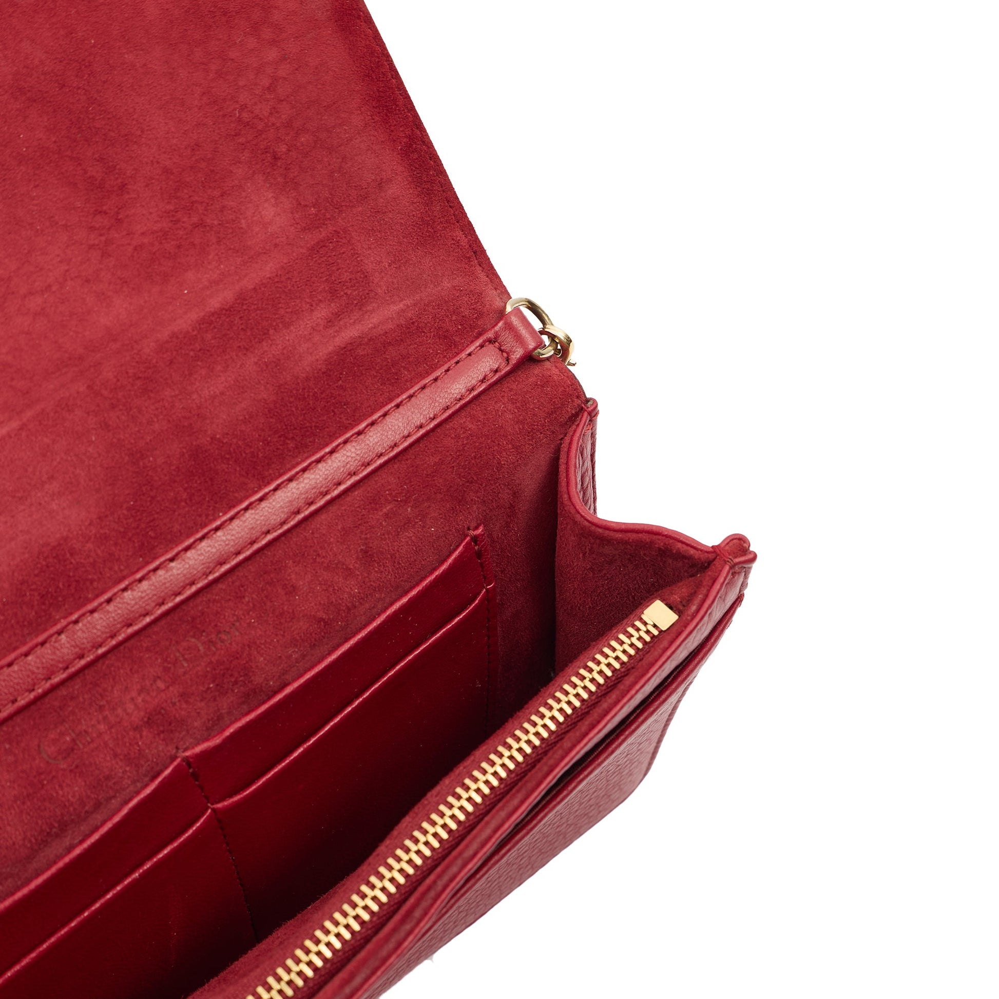 Christian Dior Clutch Diorama WOC in Burgundy, Calfskin — Alternate View 7