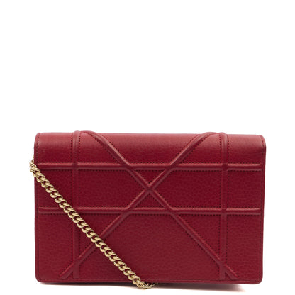 Christian Dior Clutch Diorama WOC in Burgundy, Calfskin — Alternate View 17