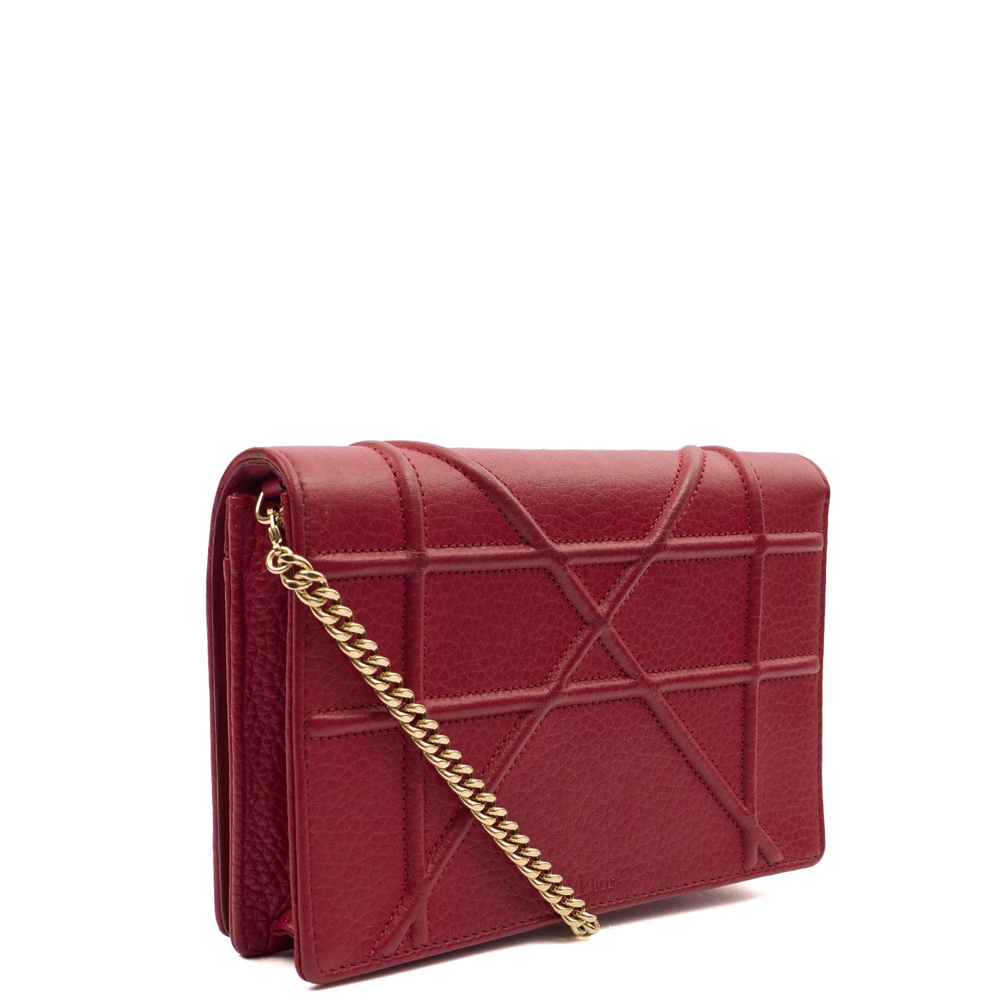 Christian Dior Clutch Diorama WOC in Burgundy, Calfskin — Alternate View 9