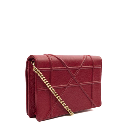 Christian Dior Clutch Diorama WOC in Burgundy, Calfskin — Alternate View 9