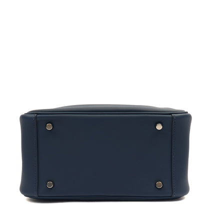 Hermes Lindy - Mini in Bleu Encre, Swift (Gulli35) Leather — Detail View
