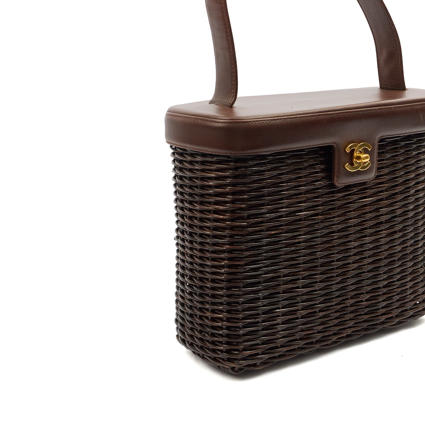 Chanel Tote Wicker Basket Bag in Brown, Plastic — Alternate View 15