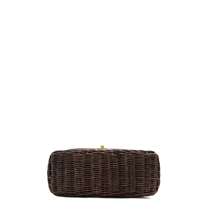 Chanel Tote Wicker Basket Bag in Brown, Plastic — Top View