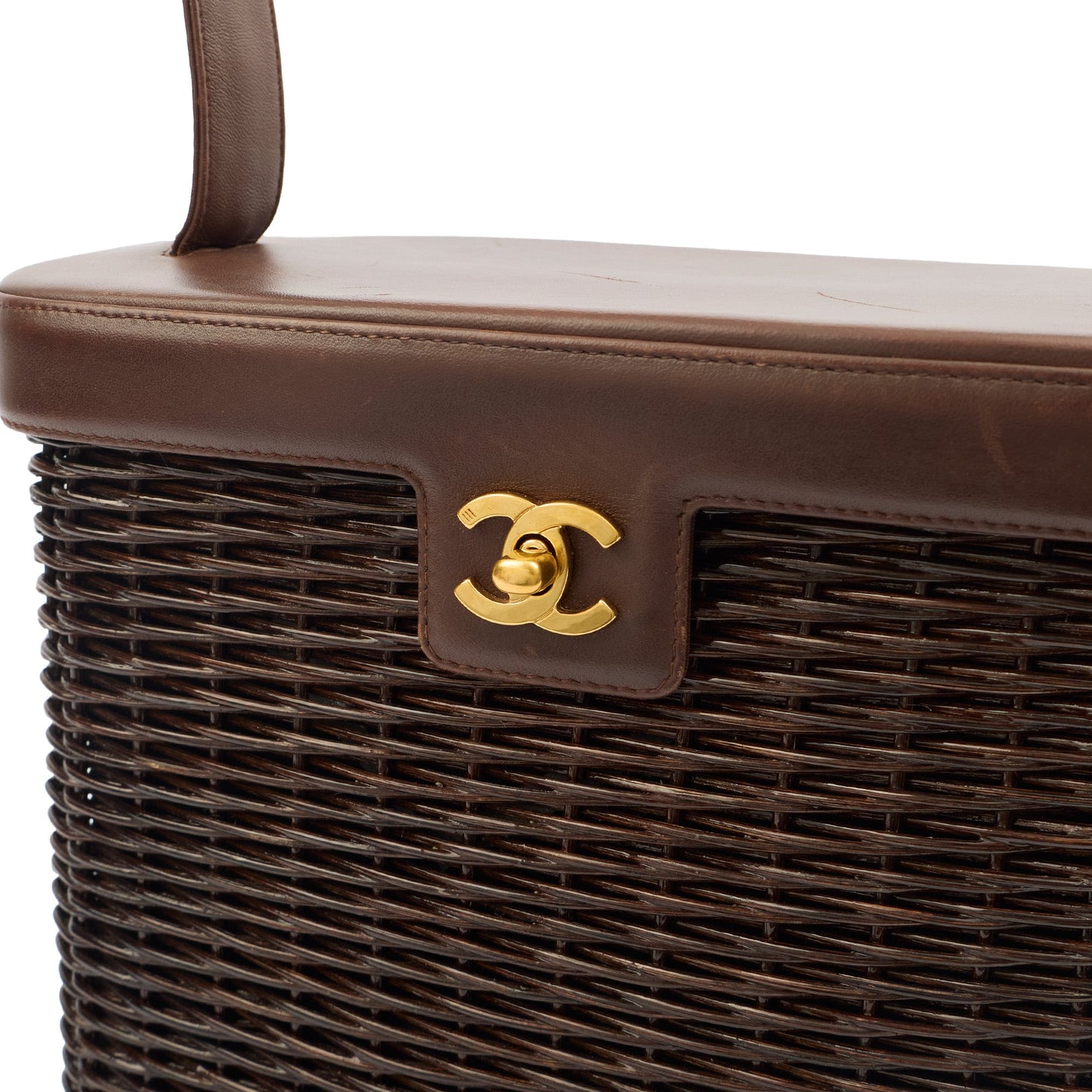 Chanel Tote Wicker Basket Bag in Brown, Plastic — Alternate View 14
