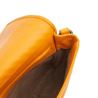 Bottega Veneta Shoulder Bag Intrecciato Flap Shoulder Bag in Orange, Intrecciato Nappa — Lifestyle View