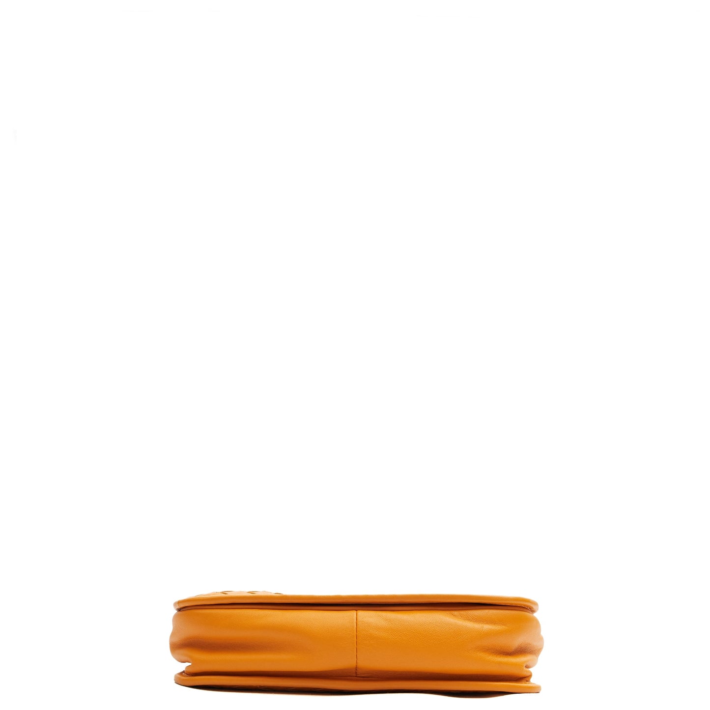 Bottega Veneta Shoulder Bag Intrecciato Flap Shoulder Bag in Orange, Intrecciato Nappa — Top View
