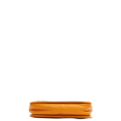Bottega Veneta Shoulder Bag Intrecciato Flap Shoulder Bag in Orange, Intrecciato Nappa — Top View