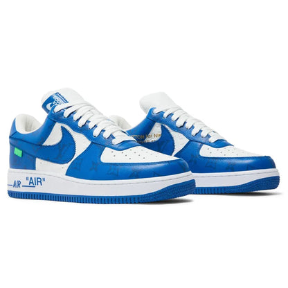 Louis Vuitton Nike Air Force 1 Low By Virgil Abloh White Royal — UK 3 | EU 35.5 | US 3.5 — Back View