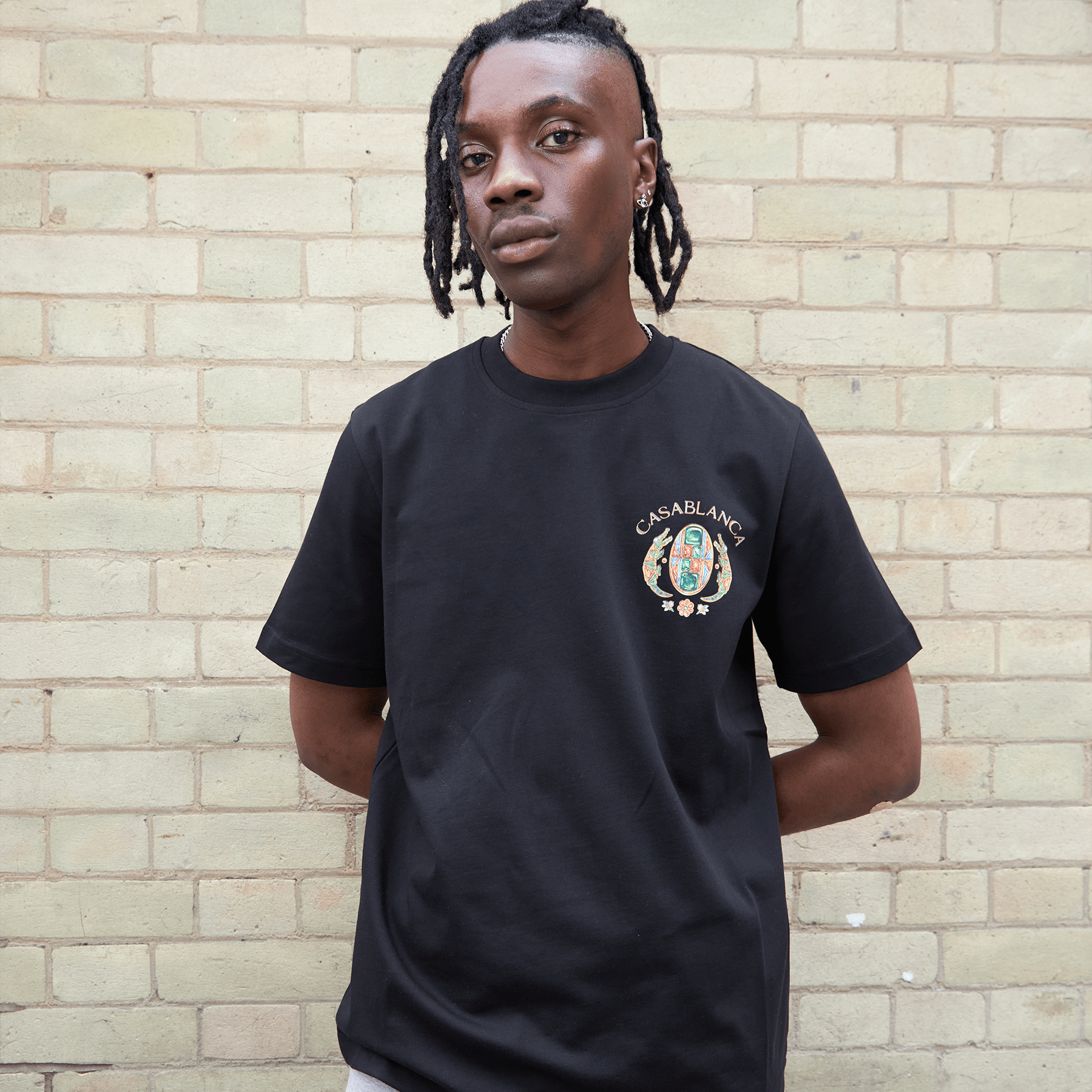 Casablanca Joyaux D Afrique Tennis Club Printed T Shirt 'Black' — XXS — Back View