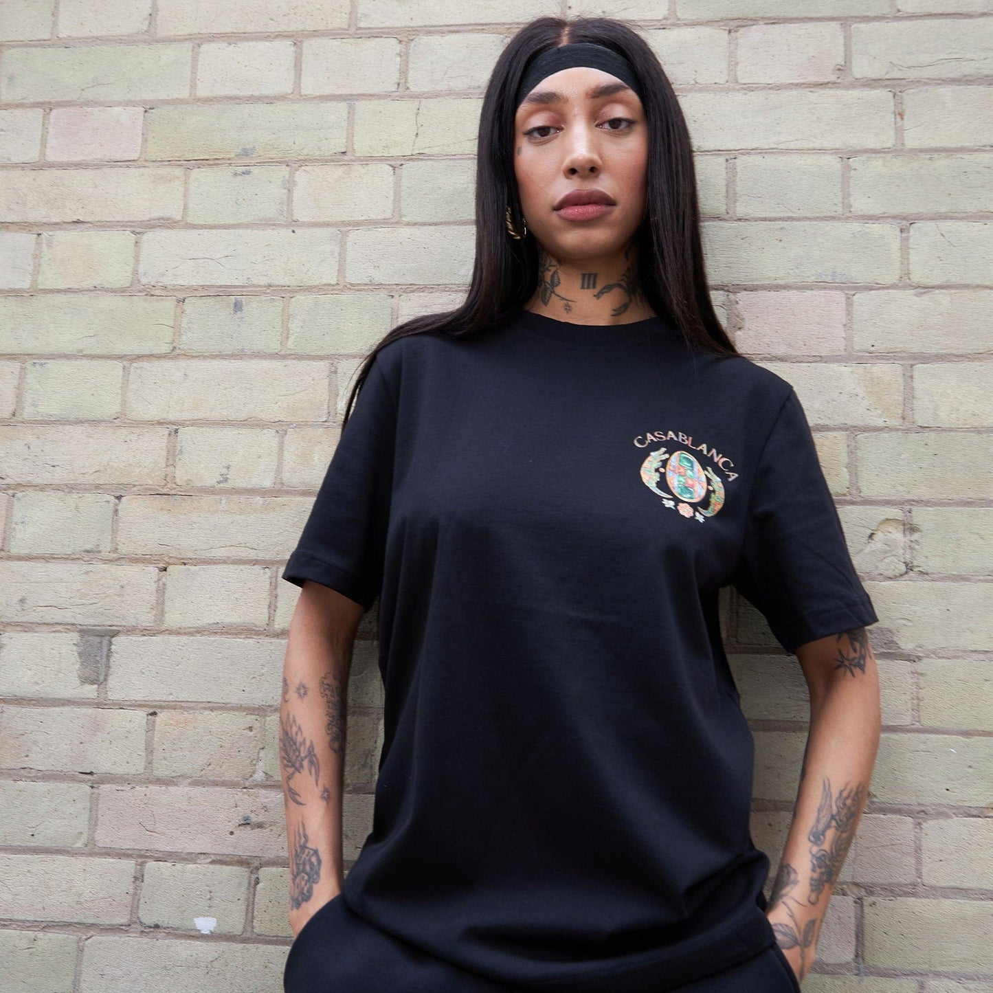 Casablanca Joyaux D Afrique Tennis Club Printed T Shirt 'Black' — XXS — Top View