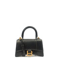 Balenciaga Cross Body Hourglass Top Handle XS in Black, Leather — Front View
