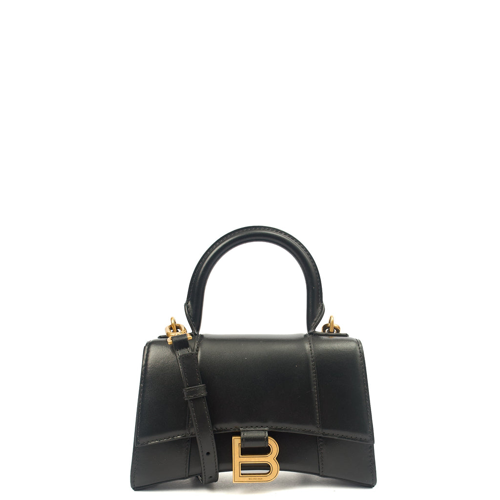 Balenciaga Cross Body Hourglass Top Handle XS in Black, Leather — Alternate View 8