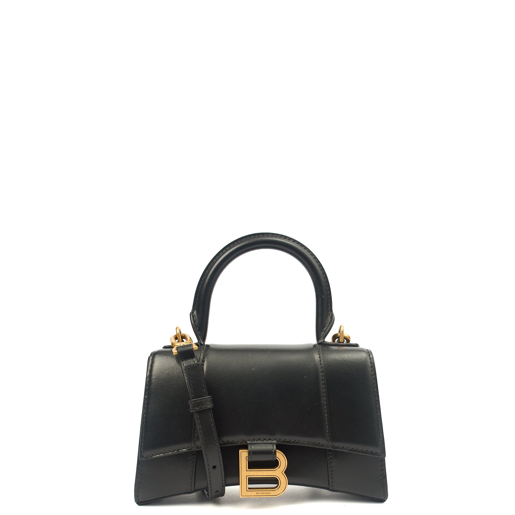 Balenciaga Cross Body Hourglass Top Handle XS in Black, Leather — Alternate View 8