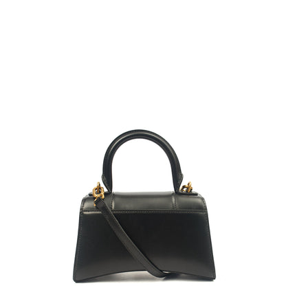 Balenciaga Cross Body Hourglass Top Handle XS in Black, Leather — Back View