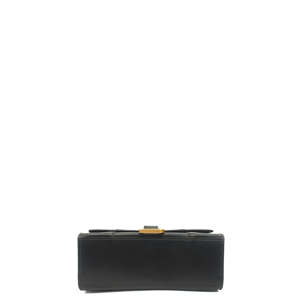 Balenciaga Cross Body Hourglass Top Handle XS in Black, Leather — Top View