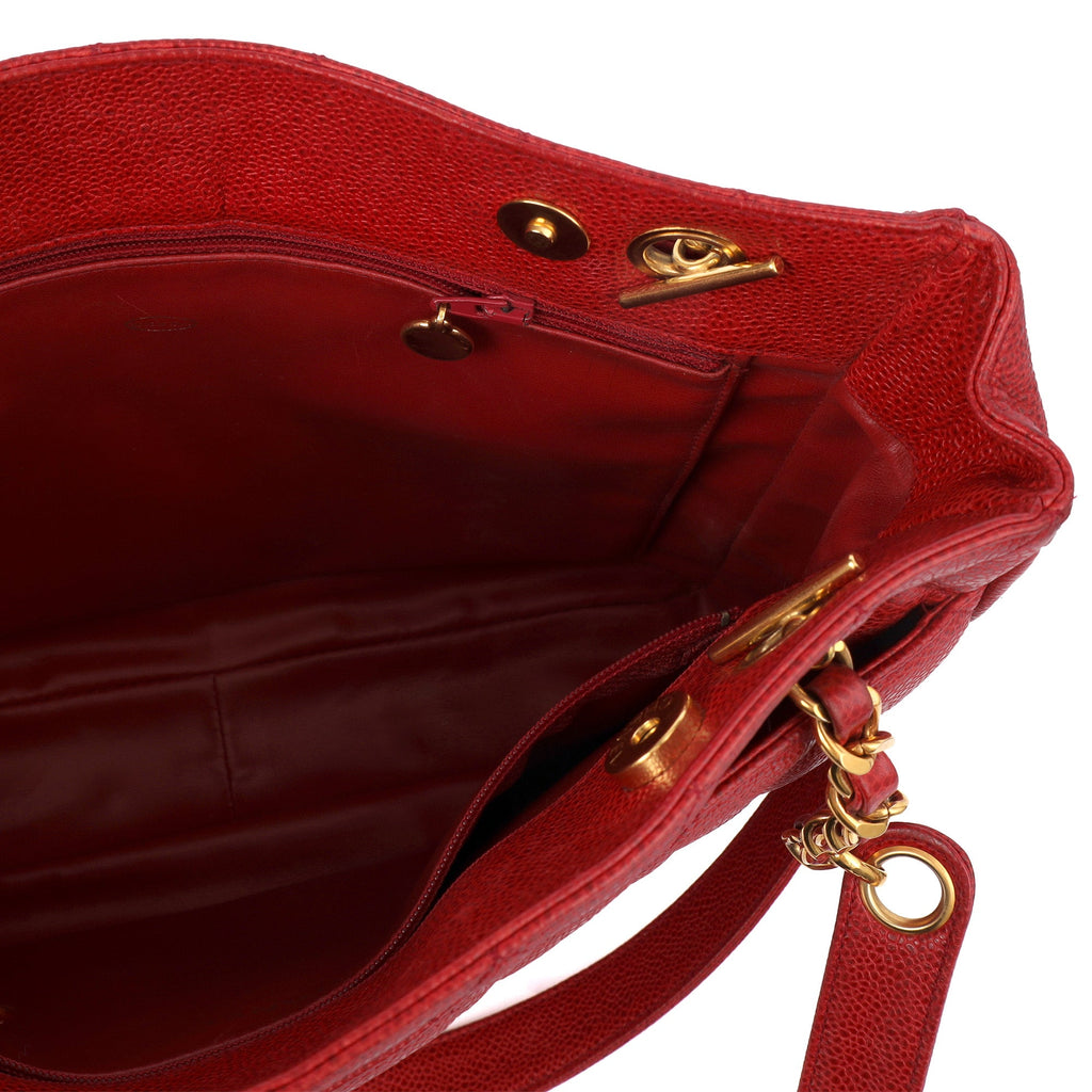 Chanel Tote Tote in Red, Caviar Leather — Alternate View 18