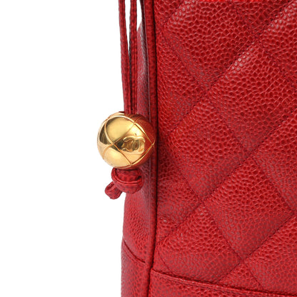 Chanel Tote Tote in Red, Caviar Leather — Lifestyle View