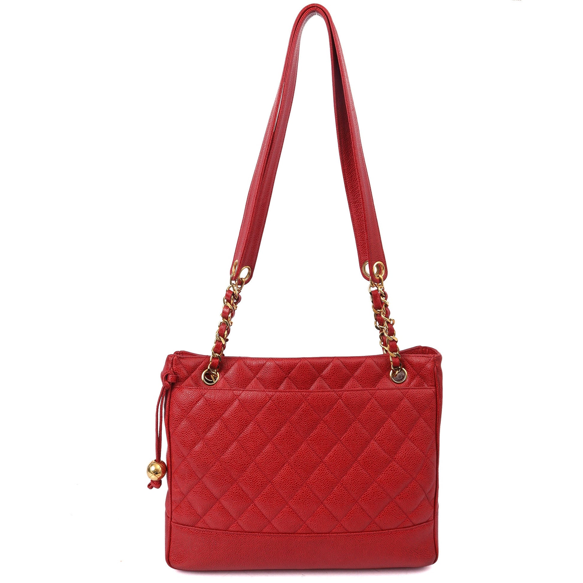 Chanel Tote Tote in Red, Caviar Leather — Alternate View 11
