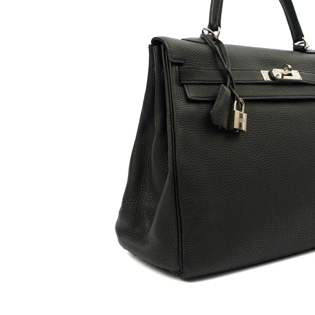 Hermes Kelly 35 in Black, Togo Leather — Alternate View 7