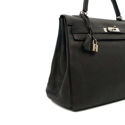 Hermes Kelly 35 in Black, Togo Leather — Alternate View 7