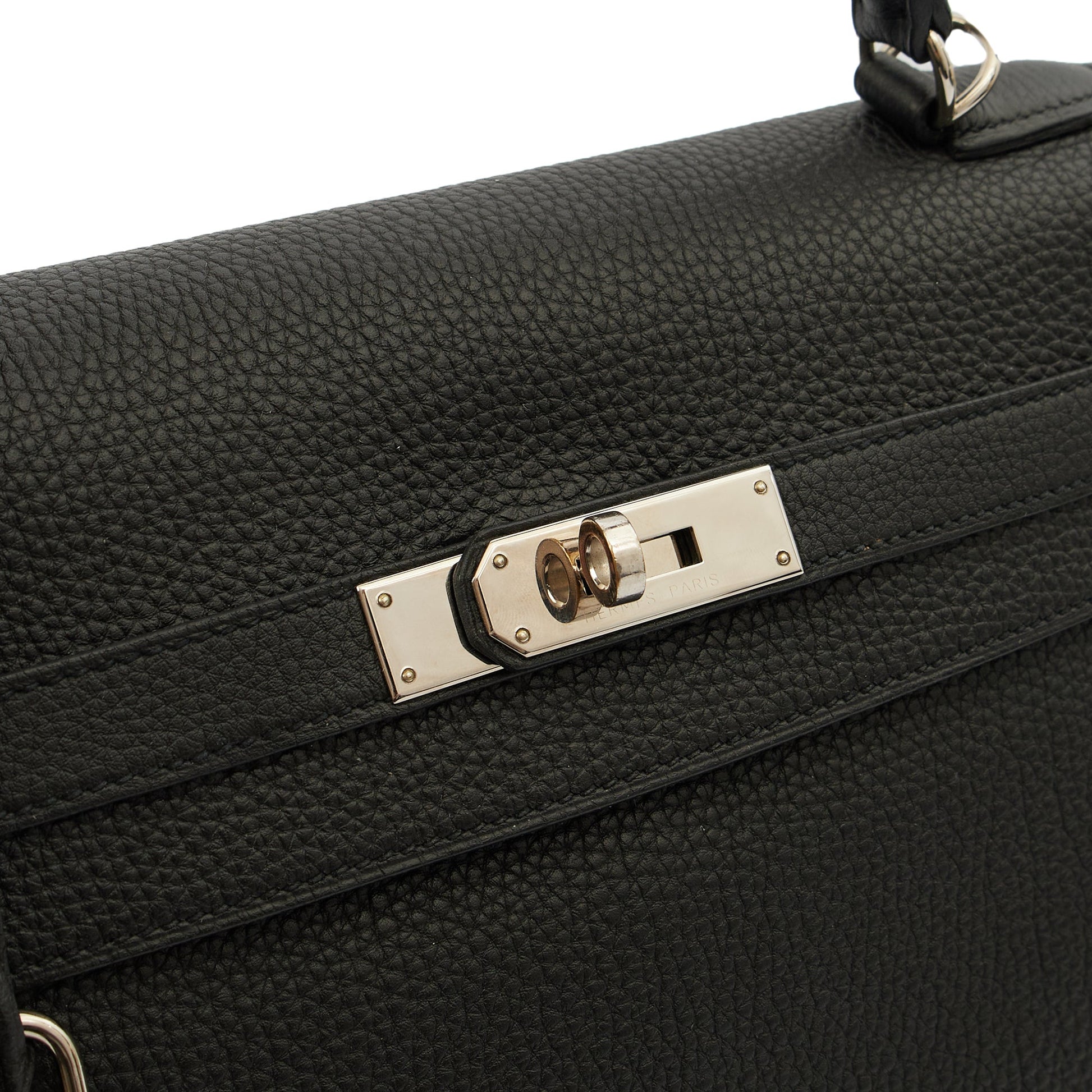 Hermes Kelly 35 in Black, Togo Leather — Lifestyle View
