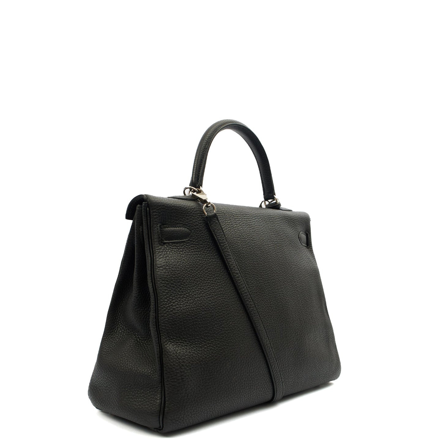Hermes Kelly 35 in Black, Togo Leather — Side View
