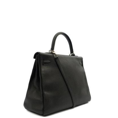 Hermes Kelly 35 in Black, Togo Leather — Side View