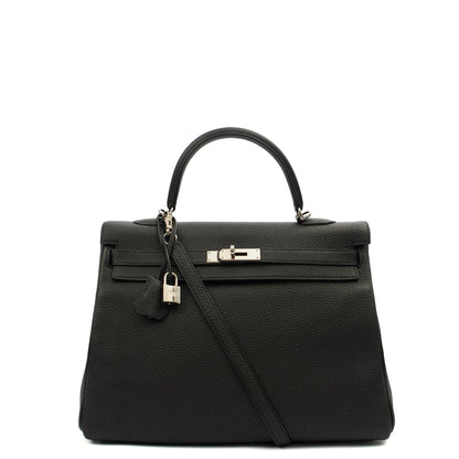 Hermes Kelly 35 in Black, Togo Leather — Alternate View 12