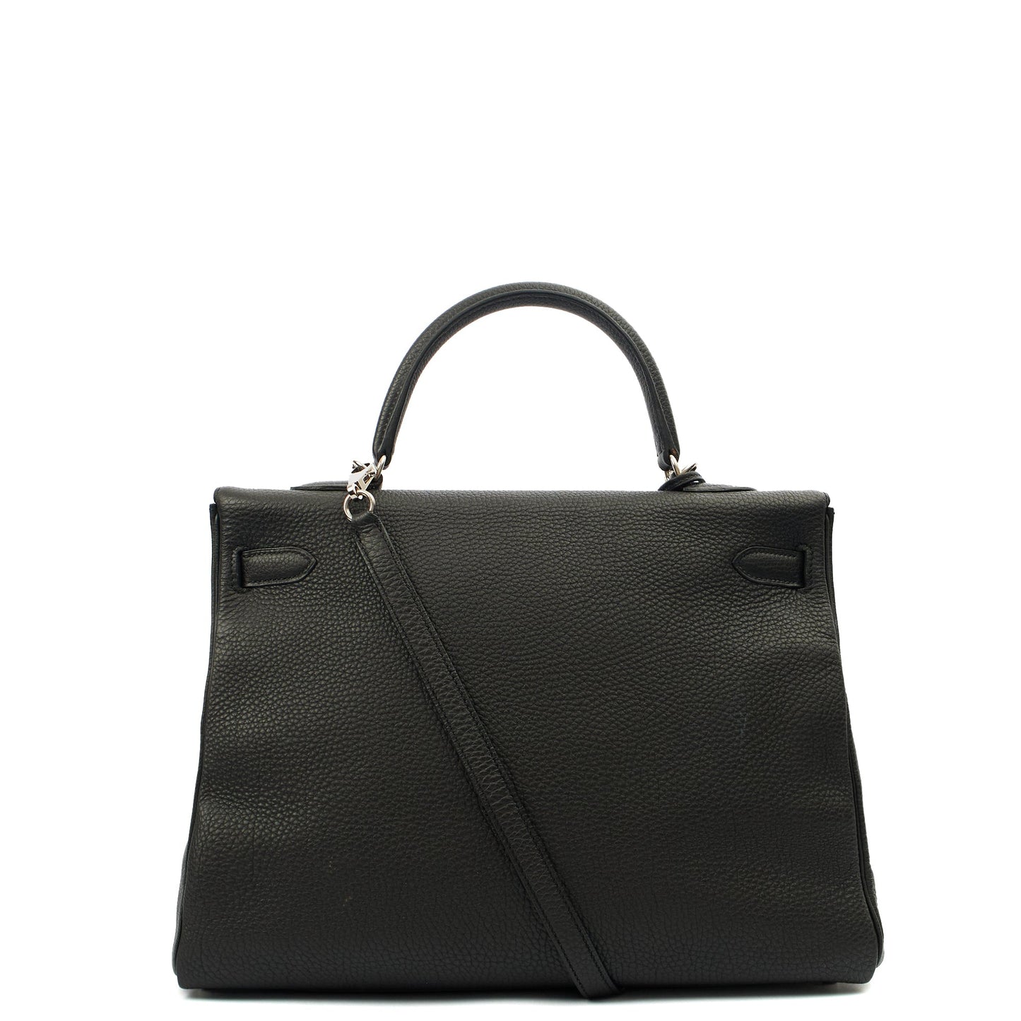 Hermes Kelly 35 in Black, Togo Leather — Back View