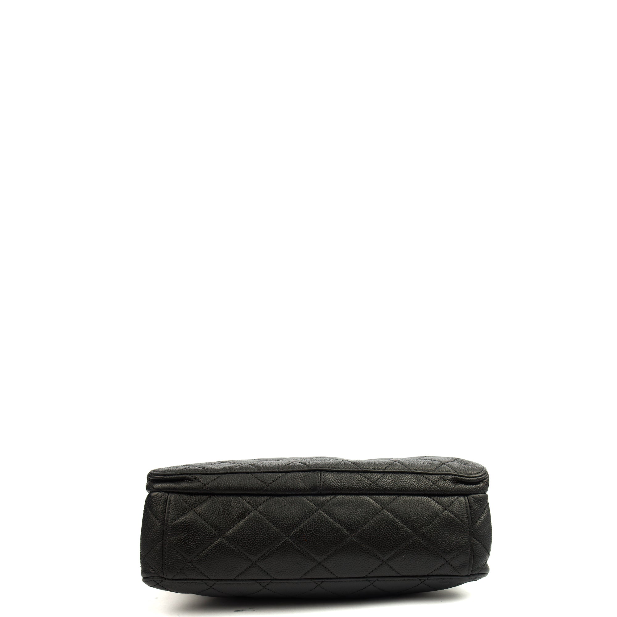 Chanel Tote Vintage Tote in Black, Caviar Leather — Top View