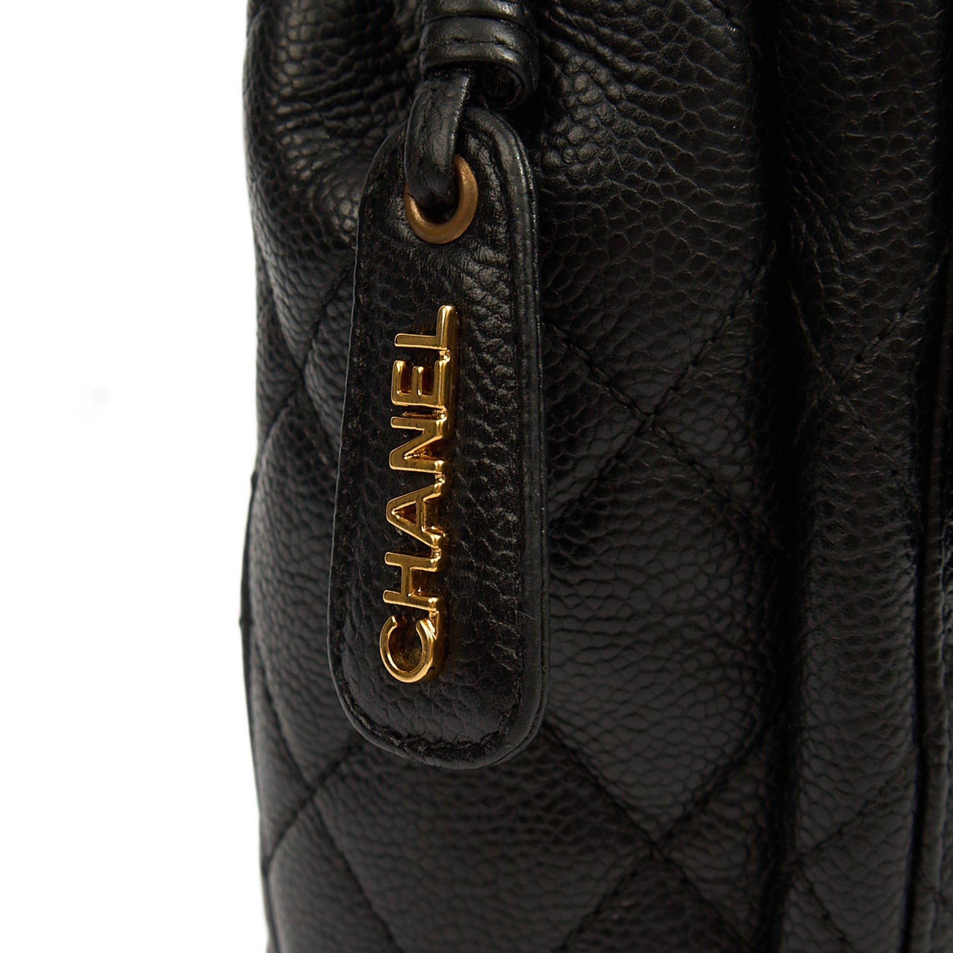 Chanel Tote Vintage Tote in Black, Caviar Leather — Alternate View 7