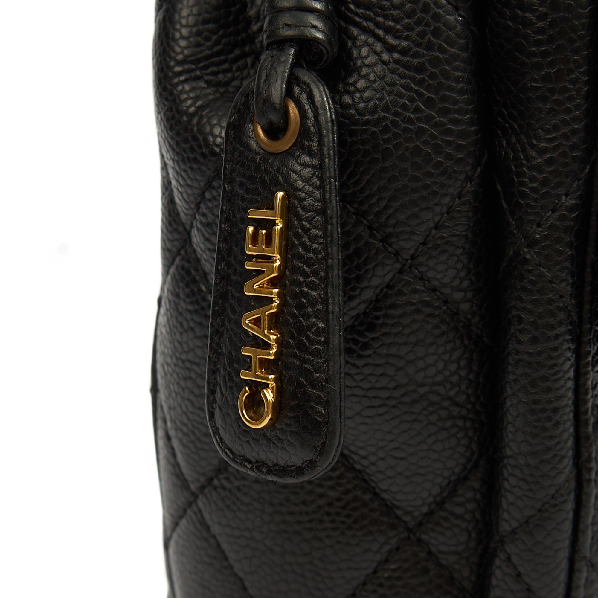 Chanel Tote Vintage Tote in Black, Caviar Leather — Alternate View 16