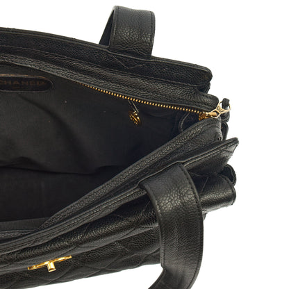 Chanel Tote Vintage Tote in Black, Caviar Leather — Alternate View 18