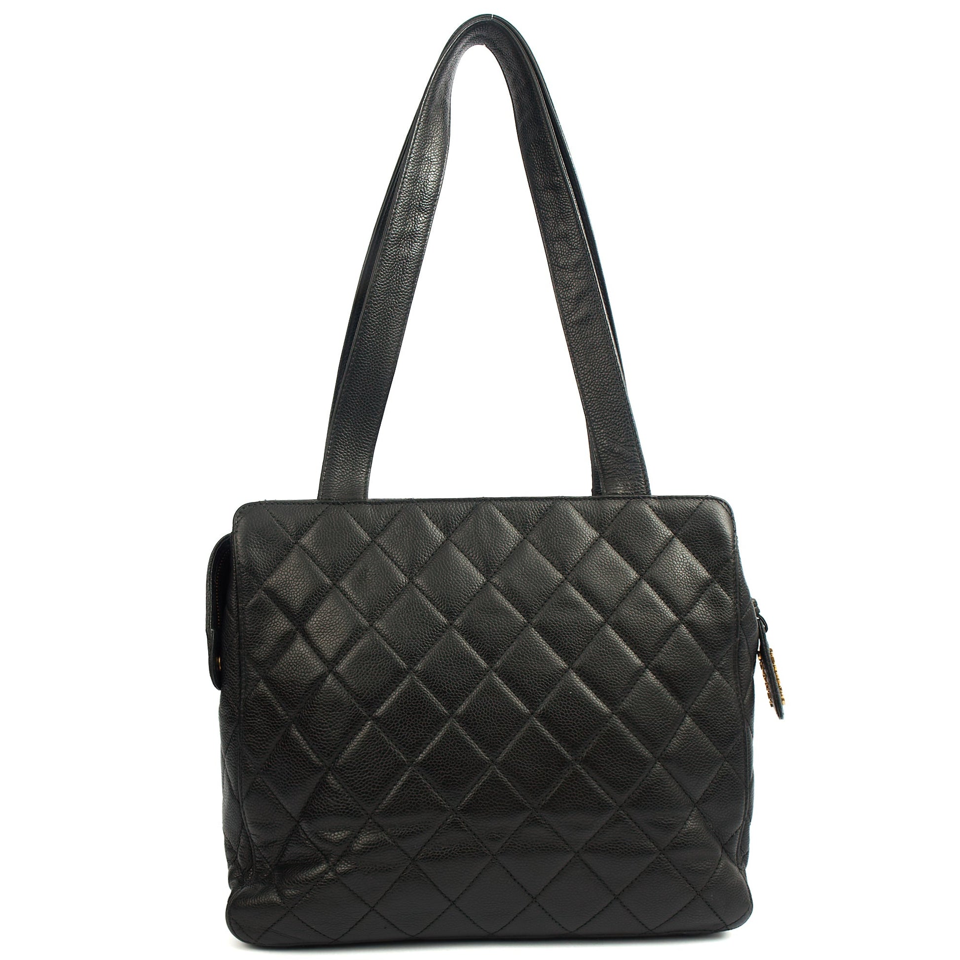 Chanel Tote Vintage Tote in Black, Caviar Leather — Alternate View 12
