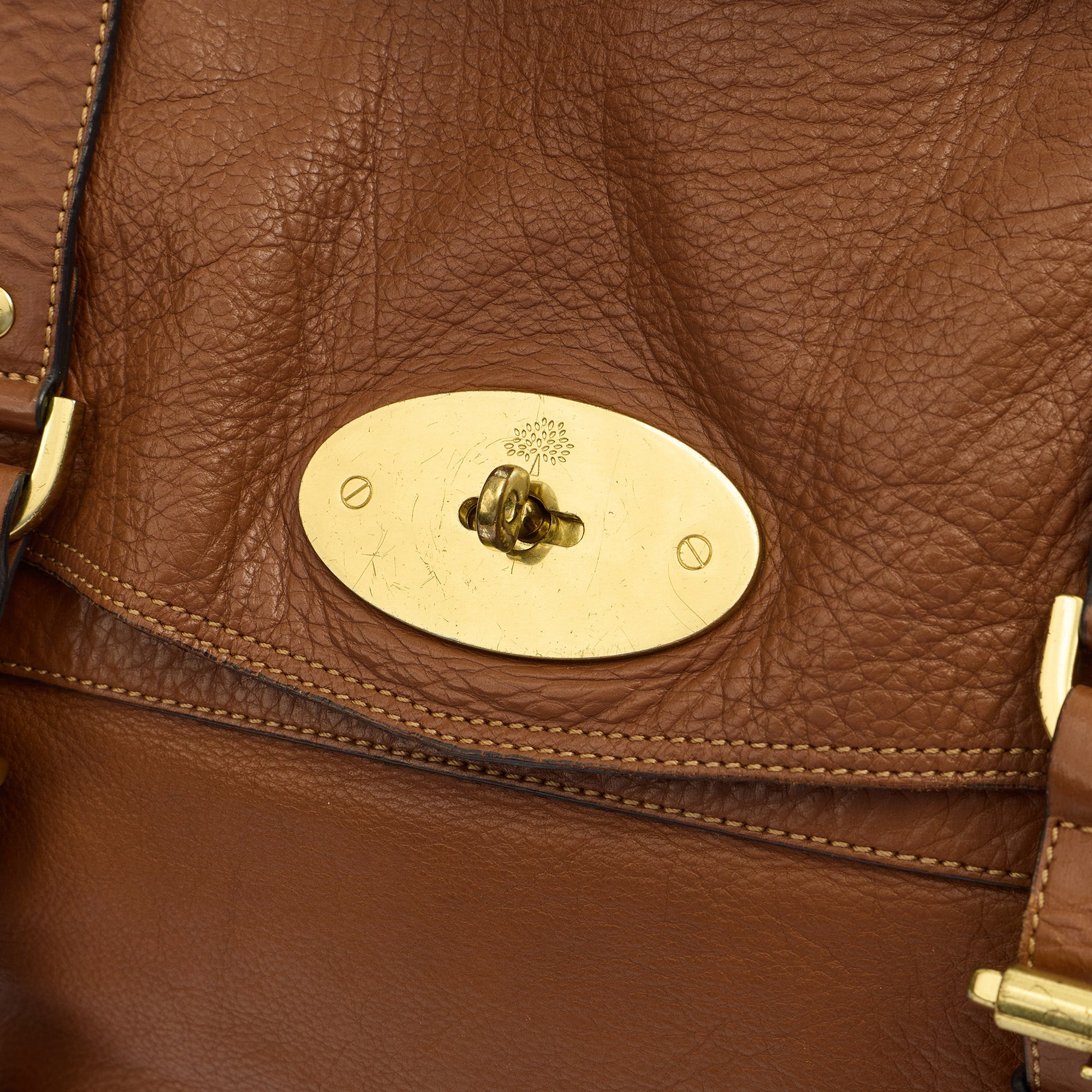 Mulberry Satchel Alexa in Oak, Leather — Lifestyle View