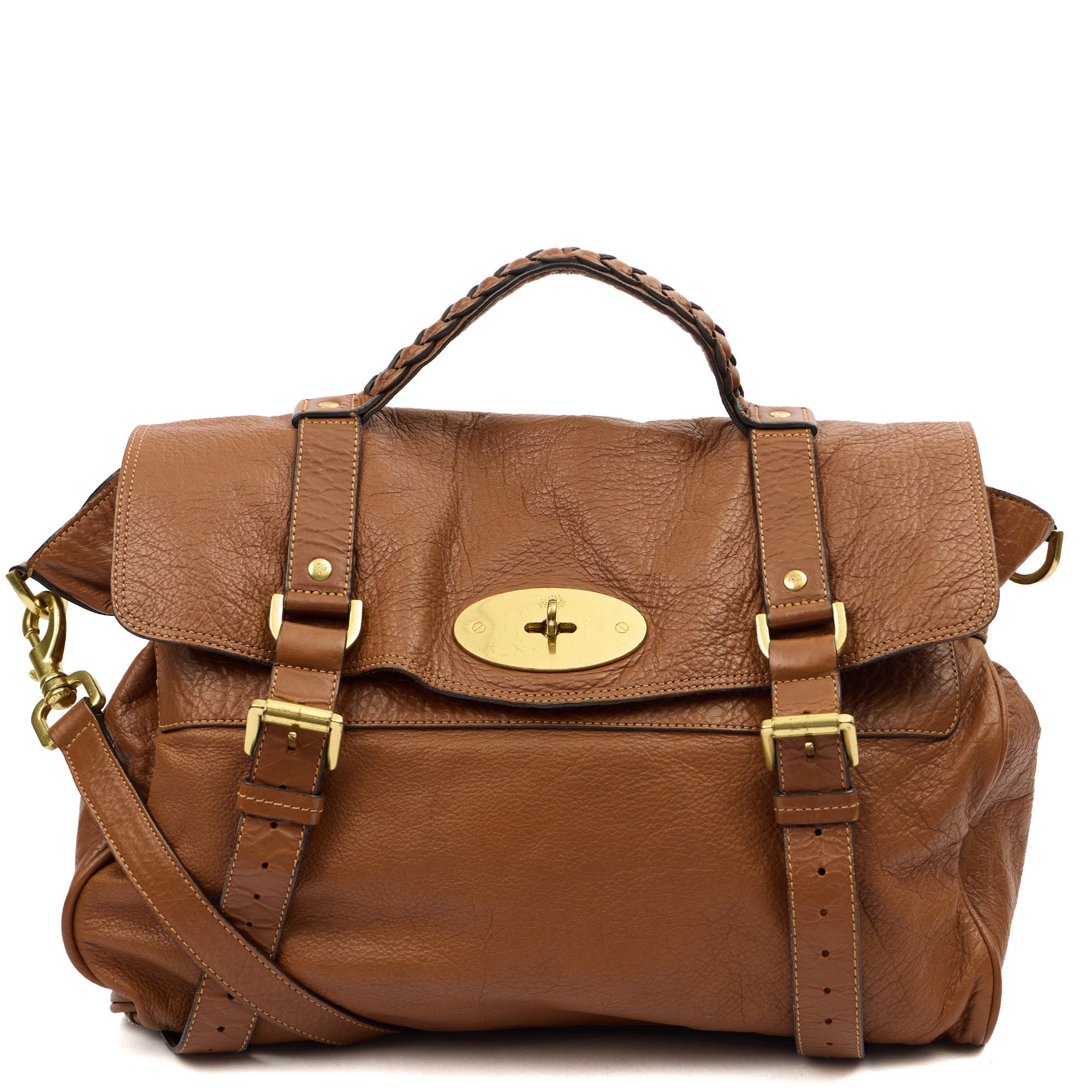 Mulberry Satchel Alexa in Oak, Leather — Front View