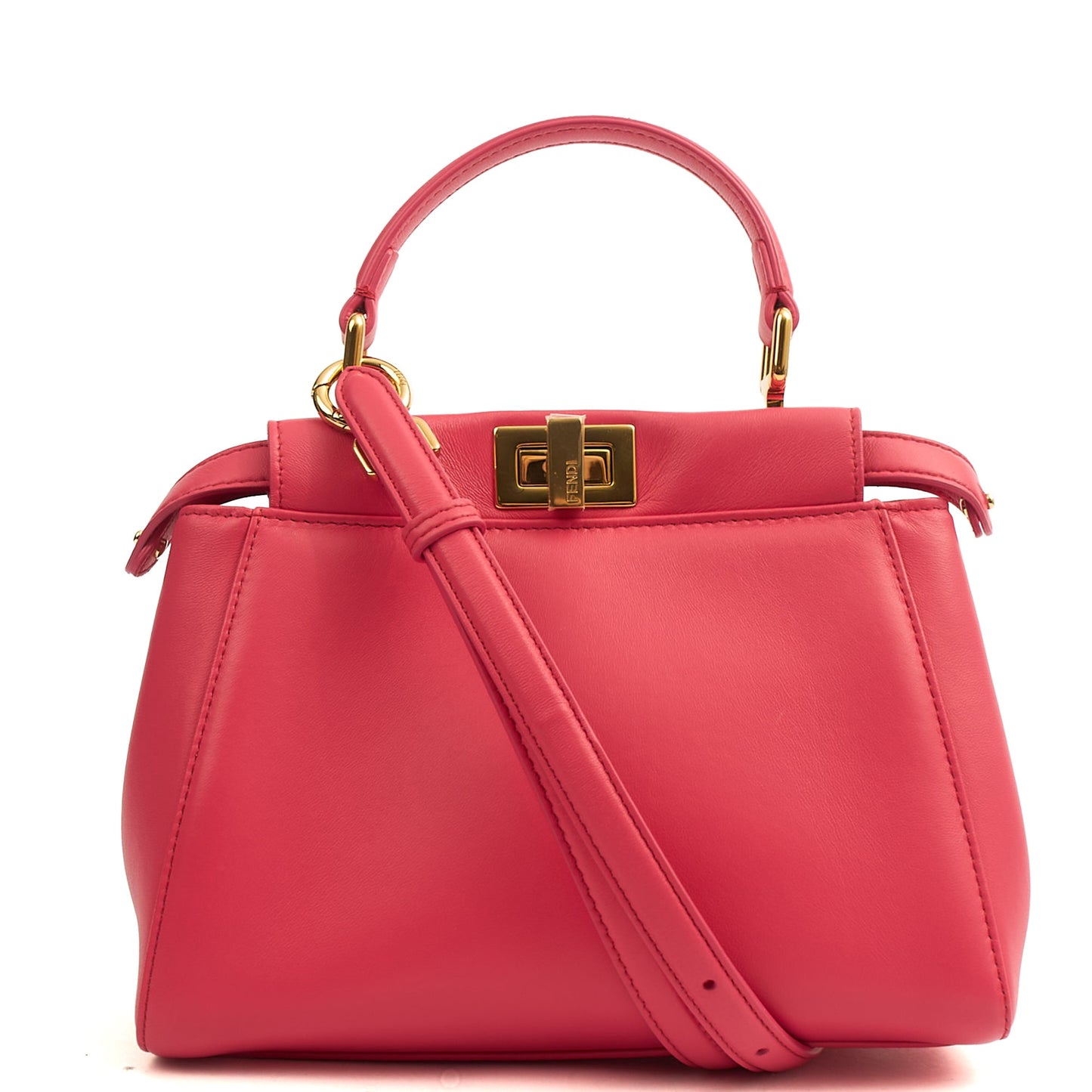 Fendi Top Handle Peekabo - Mini  in Pink, Leather — Alternate View 9