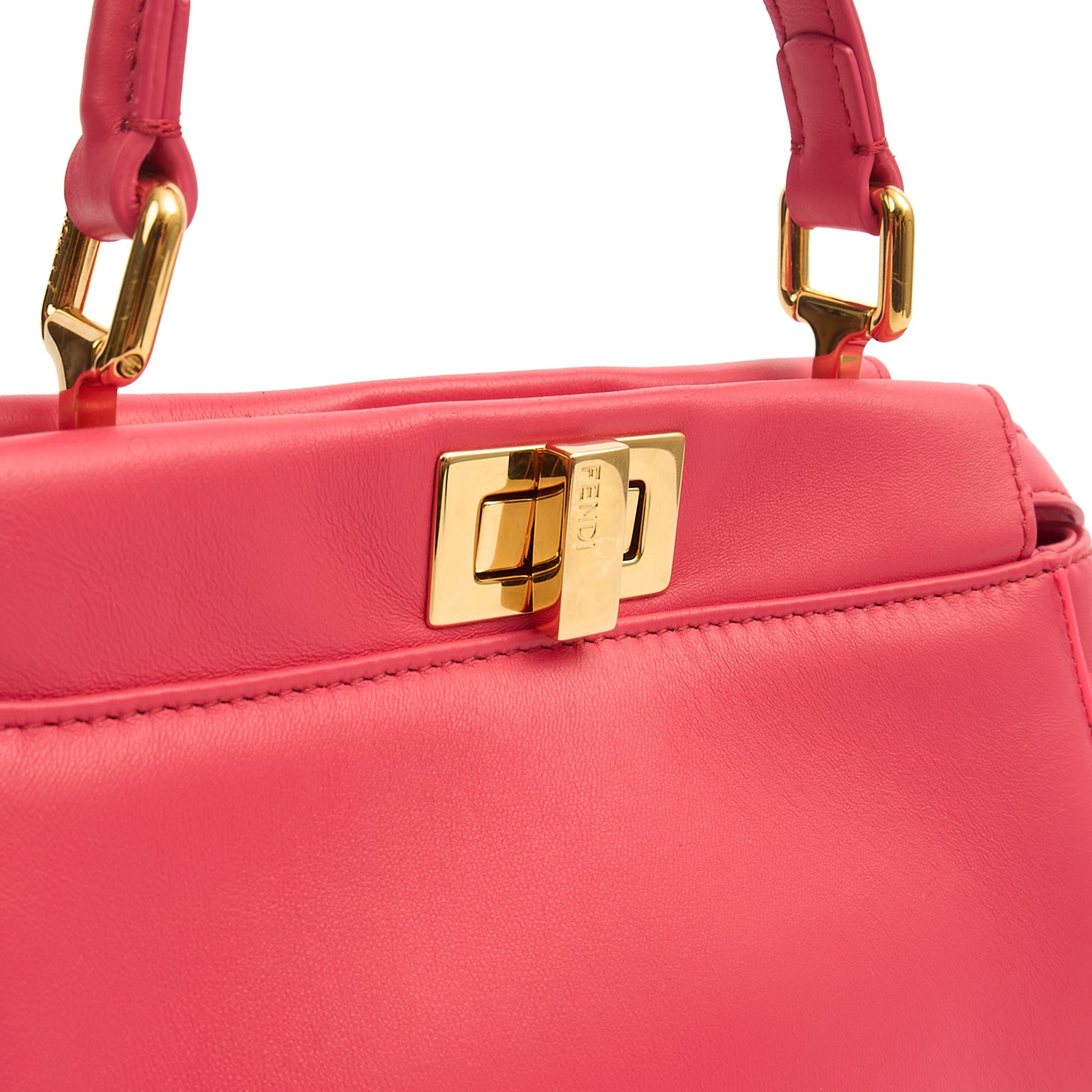 Fendi Top Handle Peekabo - Mini  in Pink, Leather — Lifestyle View