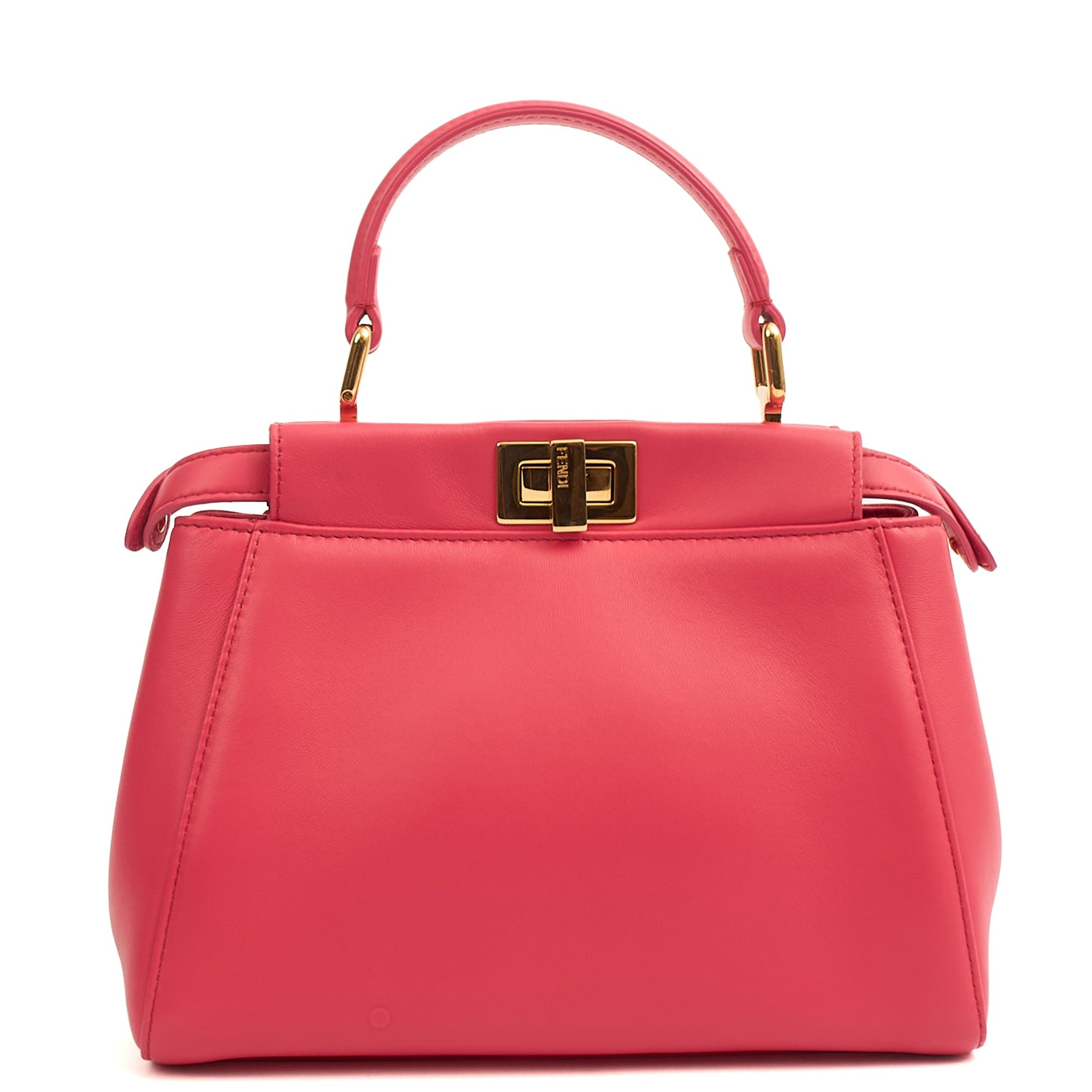 Fendi Top Handle Peekabo - Mini  in Pink, Leather — Front View