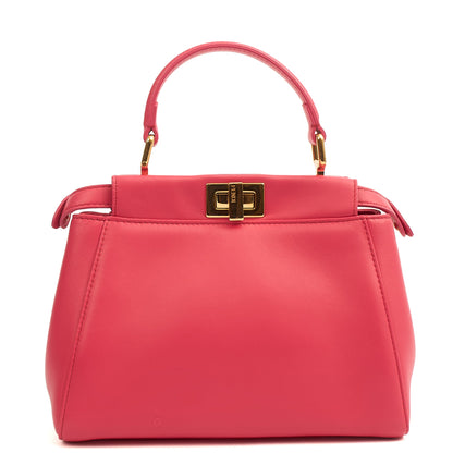 Fendi Top Handle Peekabo - Mini  in Pink, Leather — Front View