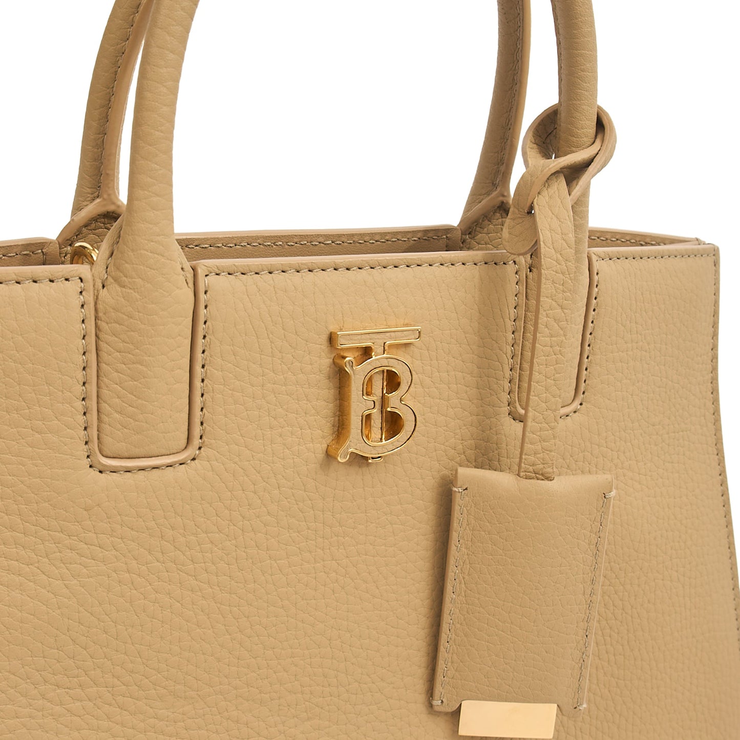 Burberry Tote Frances - Mini in Neutral, Leather — Detail View