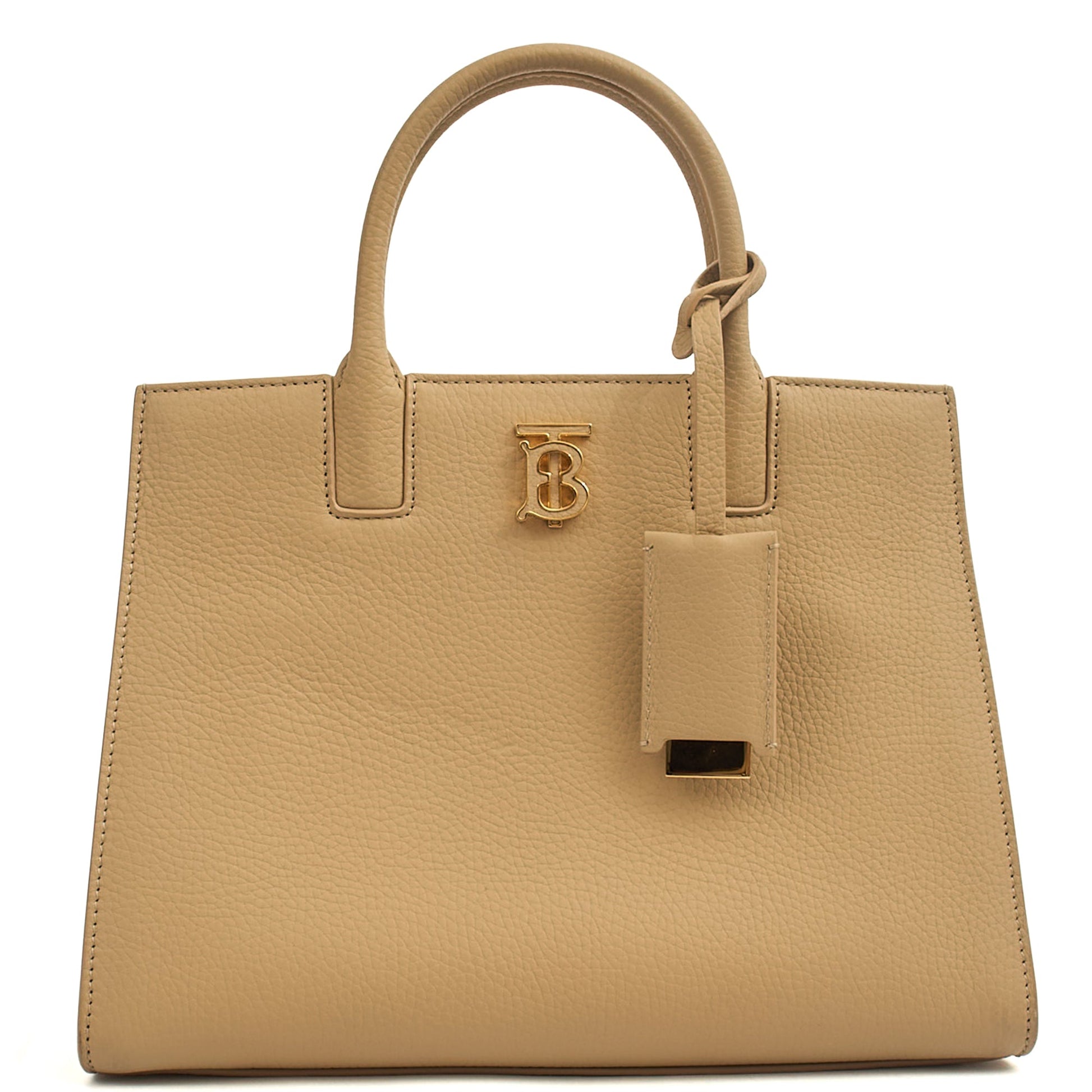Burberry Tote Frances - Mini in Neutral, Leather — Front View