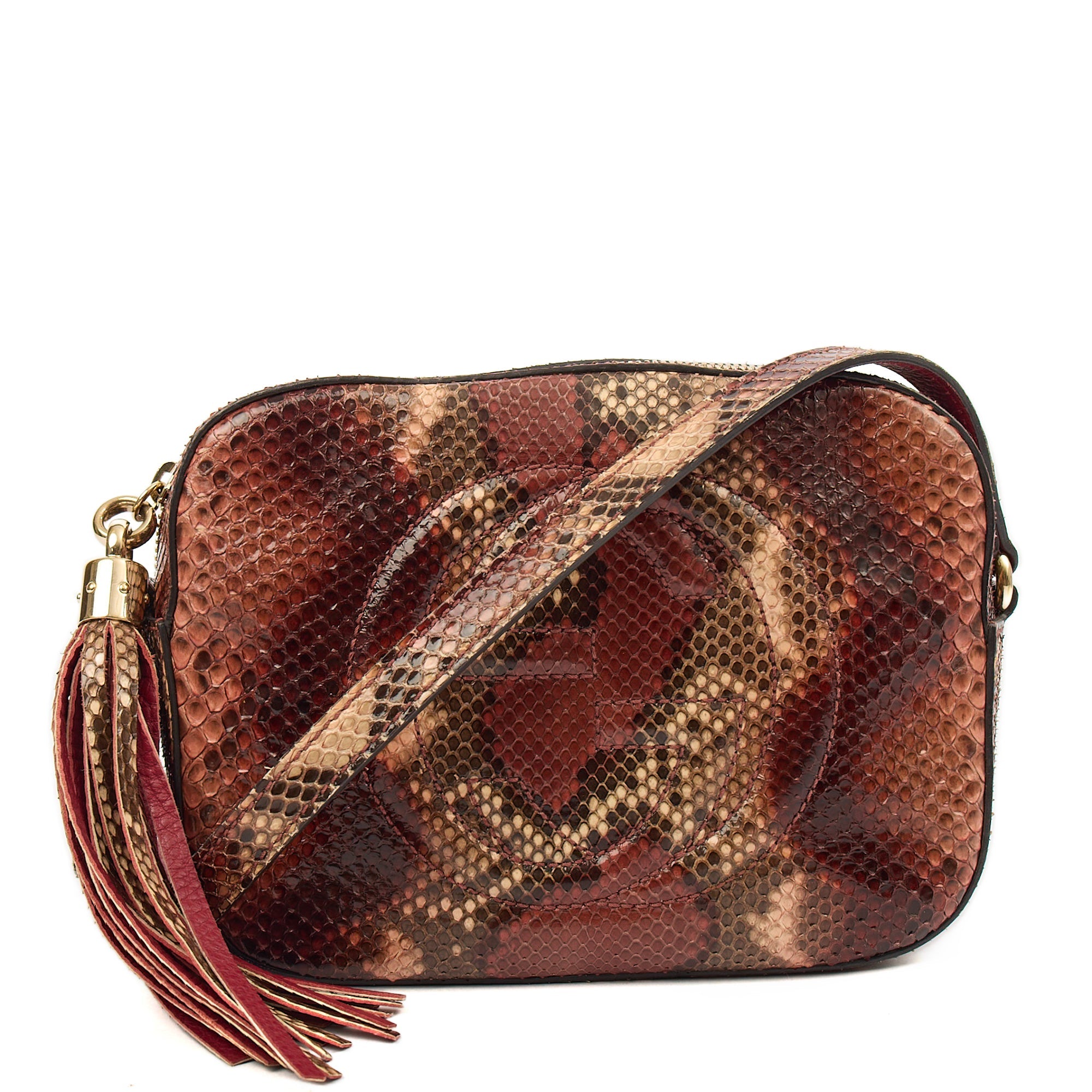 Gucci Shoulder Bag Soho  Disco Bag - Small in Red, Exotic Effect Leather — Alternate View 7