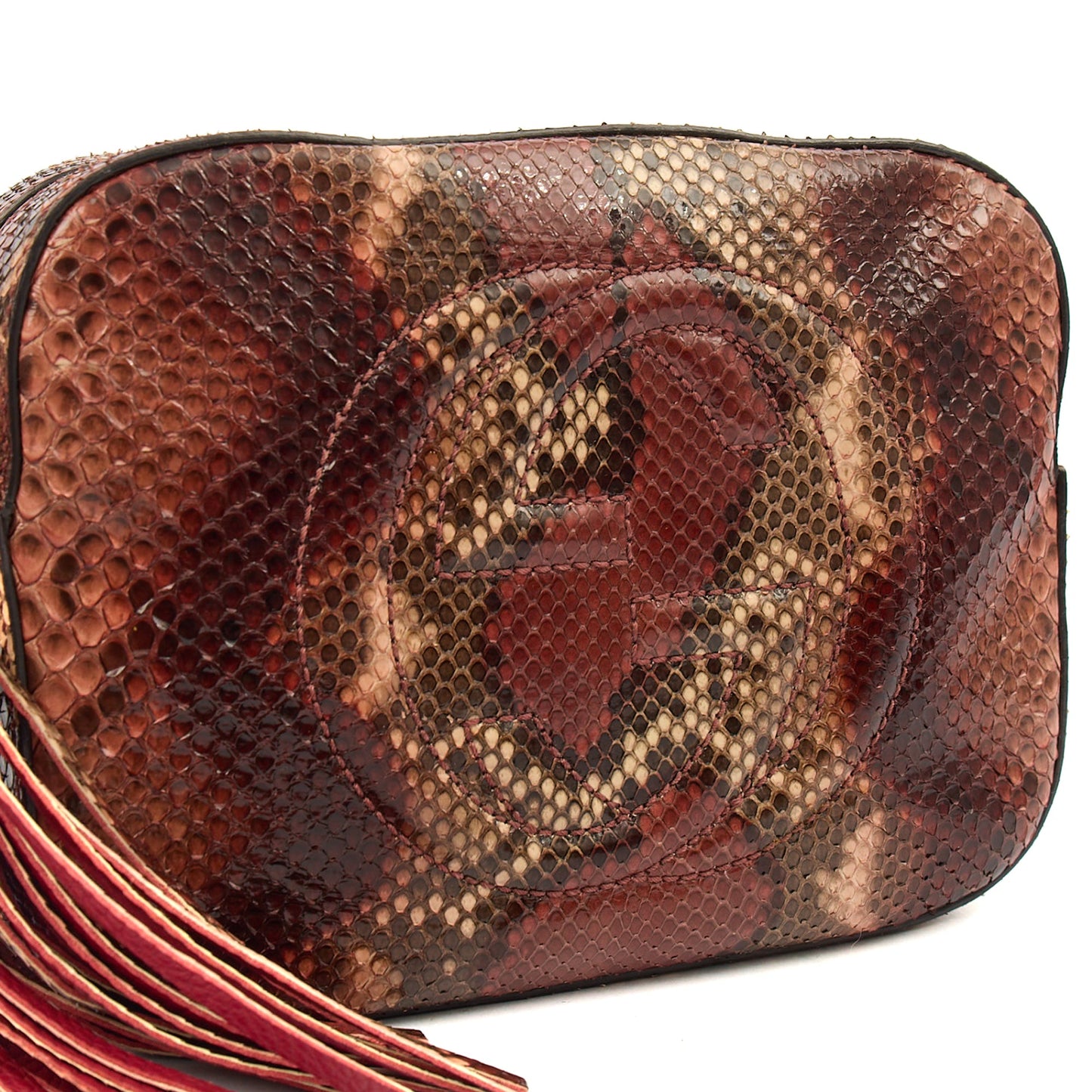 Gucci Shoulder Bag Soho  Disco Bag - Small in Red, Exotic Effect Leather — Alternate View 8