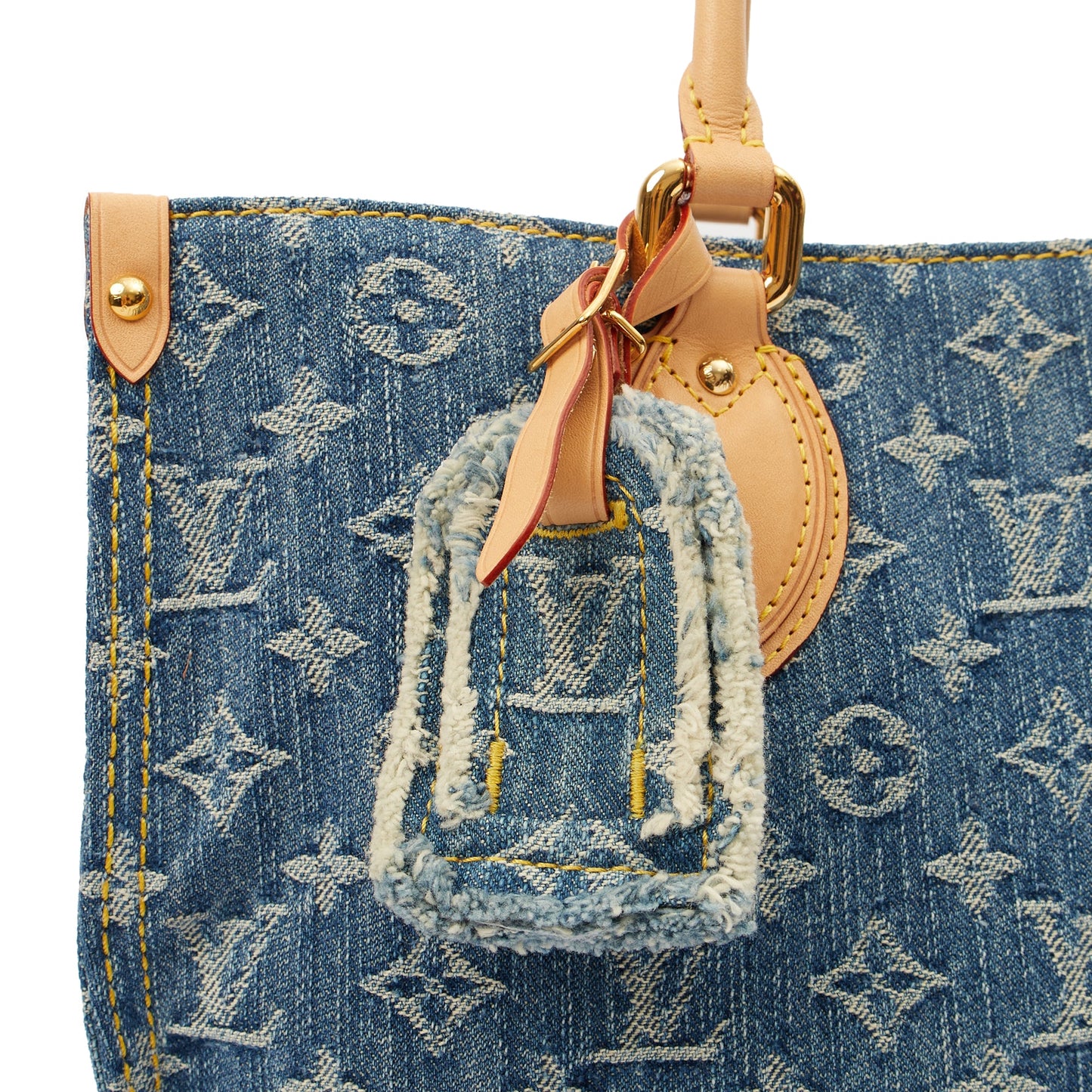 Louis Vuitton Tote On The Go MM in Denim, Leather — Alternate View 7