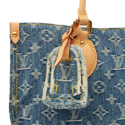 Louis Vuitton Tote On The Go MM in Denim, Leather — Alternate View 7